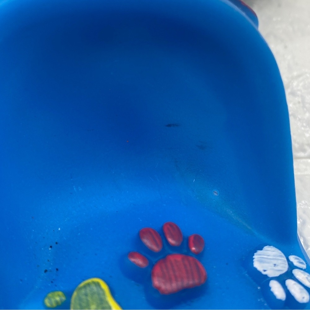 Paw‎ Shoe Squeaky Dog Toy By Viva.Z Blue Rubber Design With Bone & Paw Motifs - Picture 7 of 9
